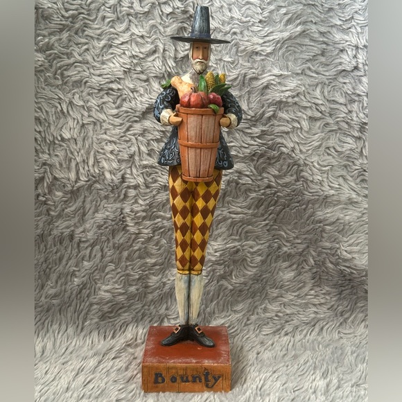 Set of 3, Pilgrim figurines, Harvest/ Thanksgiving decorations, Jim Shore & Lori - Picture 3 of 9